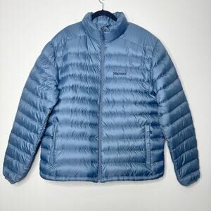 Marmot Womens 700 Fill Down Puffer Jacket Blue Lightweight Size XXL